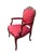 Ethan Allen Ethan Allen French Louis XV Style Carved Cherry Armchair in Red & Gold For Sale - Image 4 of 12