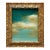 Contemporary Plein Air "Clouds and Sky" Oil Painting in Vintage Gold Frame For Sale