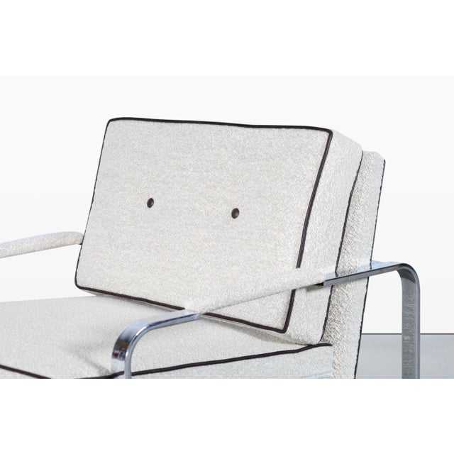 Wood Vintage Boucle and Chrome Lounge Chairs Attributed to Milo Baughman- Set of 2 For Sale - Image 7 of 13