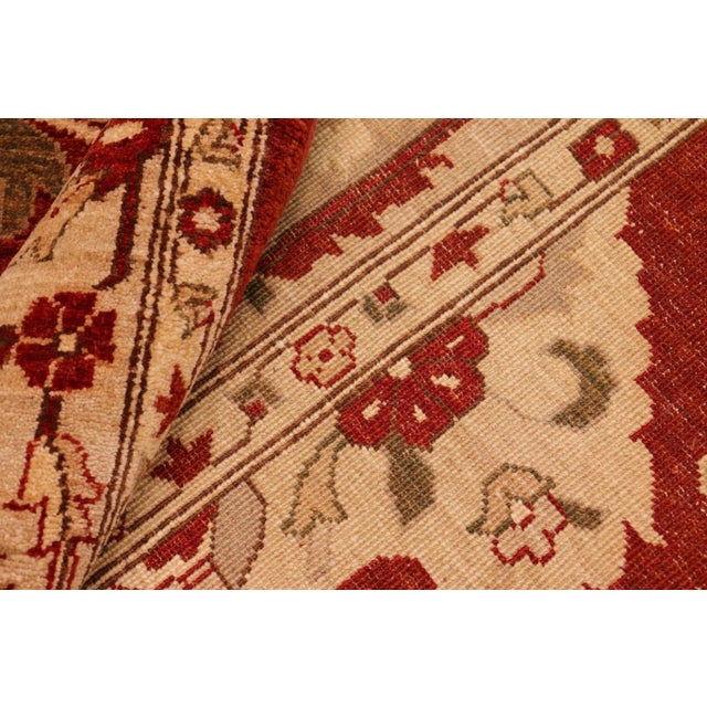 Tan Boho Chic Ziegler Red Tan Hand-Knotted Wool Rug - 8'0'' X 9'9'' For Sale - Image 8 of 8