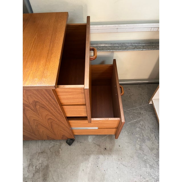 Brown Mid-Century Danish Modern Teak Rolling File Cabinet For Sale - Image 8 of 12