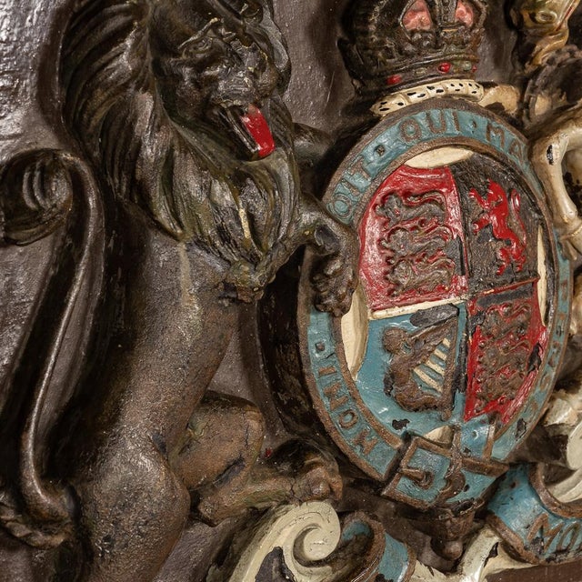 19th Century Victorian Carved Wood & Painted Royal Warrant, 1830s For Sale - Image 16 of 18