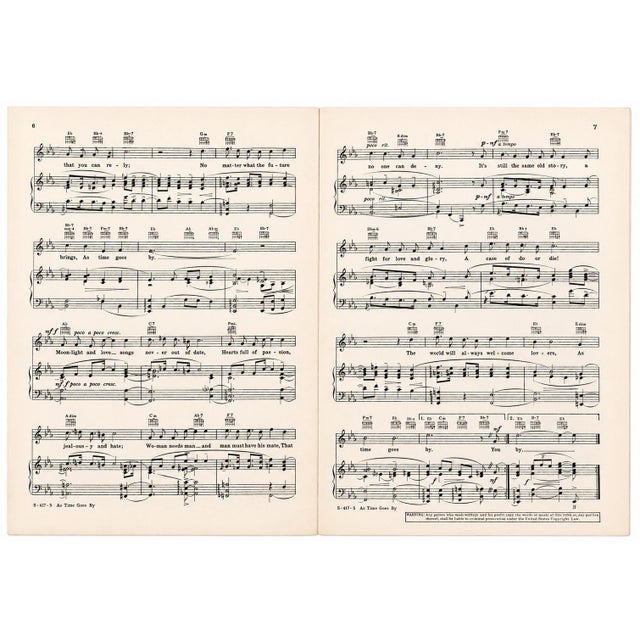Original Casablanca “As Time Goes By” Complete Sheet Music Booklet | Humphrey Bogart & Ingrid Bergman For Sale - Image 4 of 5