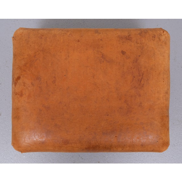 Sheepskin Leather Pouf with Storage, 1970s For Sale - Image 4 of 11