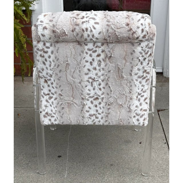 Mid Century Modern Leon Rosen for Pace Collection Lucite Dining Chair. It was freshly upholstered with Kneedler Fauchette...