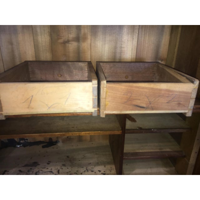 Antique Oak & Walnut 2 Piece Drop Front Secretary Bookcase For Sale - Image 11 of 11