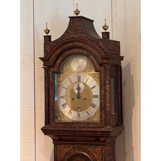 18th Century 18th Century English Chinoiserie Decorated Tall Case Clock For Sale - Image 5 of 16