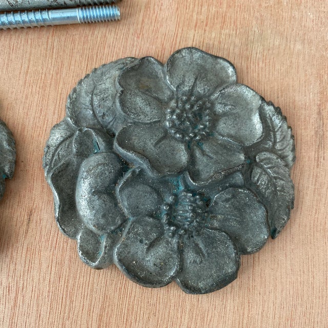 Victorian 1920s Waverly Studios Cast Iron Hand Painted Curtain Tie Backs - Set of 2 For Sale - Image 3 of 6