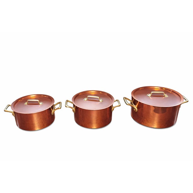 Antique French Copper Stockpots, 1950s, Set of 3 For Sale - Image 10 of 10