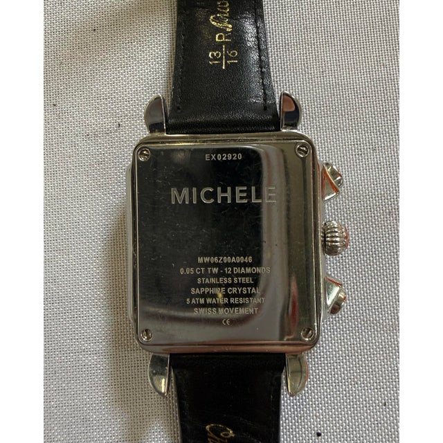MICHELE DECO DIAMOND DIAL STAINLESS STEAL LADIES WATCH MW06Z00A0040 0.05 CTTW Excellent condition lightly used no box...