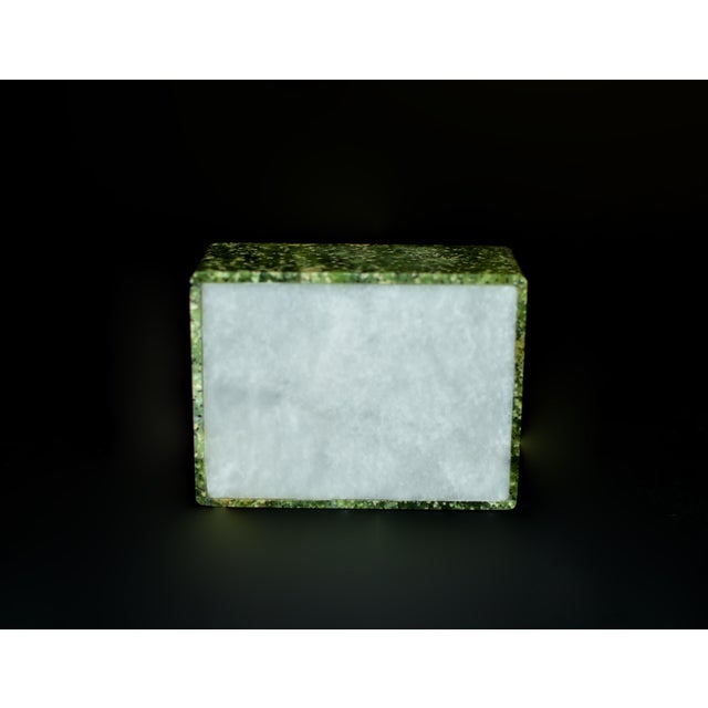 Green Green Serpentine Gemstone Box Rare Snowflake Serpentine For Sale - Image 8 of 10