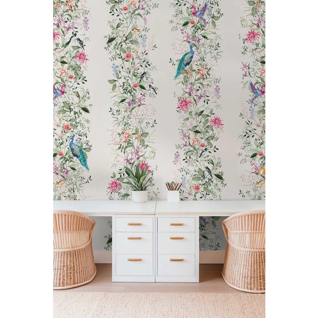 Our Mahjong Garden Stripe Wallpaper takes the timeless beauty of classic chinoiserie and gives it a fresh, collected feel....