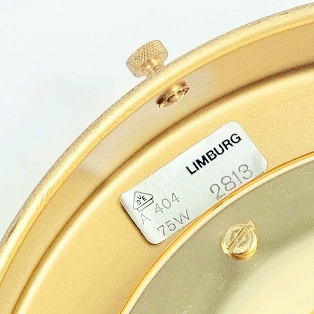 Mid-Century Modern Glass & Brass Ceiling Light/Flush Mount From Limburg, Germany, 1960s For Sale - Image 10 of 10