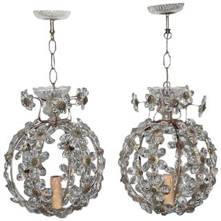 French Chandeliers, 1950s, Set of 2 For Sale
