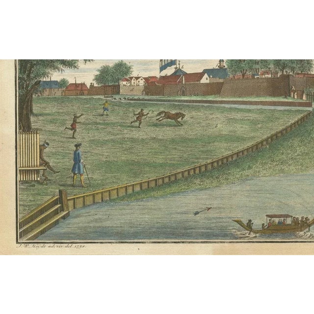 Batavia castle and parade ground – hand-coloured engraving by j.w. Heydt, 1738 this finely hand-coloured copper engraving...