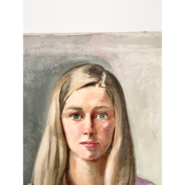 Vintage Comer Jennings Portrait Painting 1970s Original Signed For Sale - Image 10 of 18