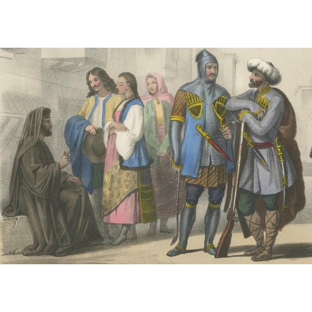 After Fossey, Moldavian and Circassian Costumes, Peoples of the Danubian Provinces, 1845, Lithograph For Sale - Image 6 of 9