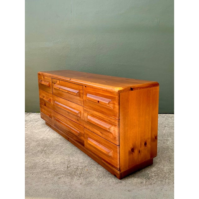 Vintage MCM Knotty Pine Dresser For Sale - Image 12 of 18