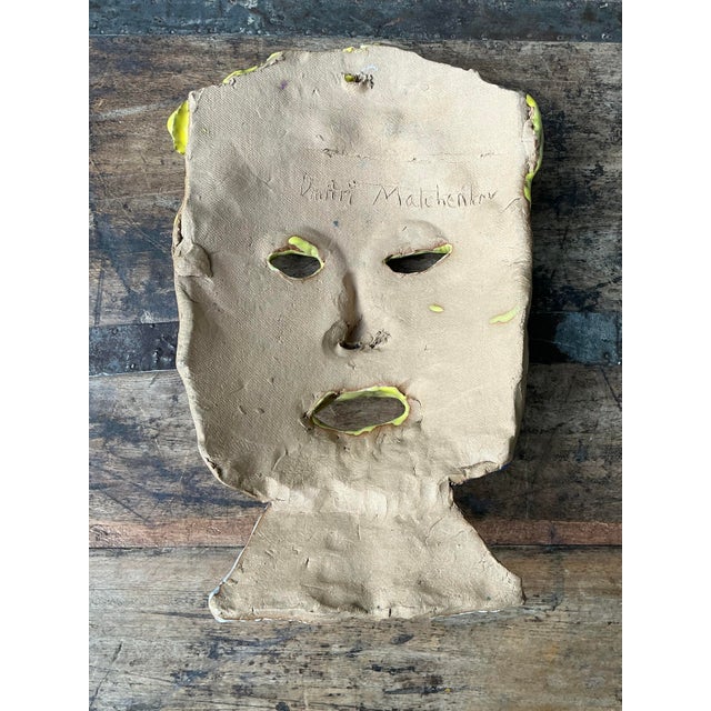 Late 20th Century Vintage Glazed Ceramic Face Mask For Sale - Image 5 of 12