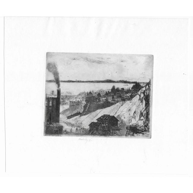 Traditional 1915 John Winkler Quarry on Telegraph Hill Etching For Sale - Image 3 of 3