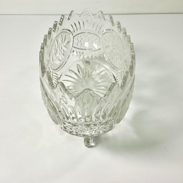 Mid-Century Boho Chic Hollywood Regency Glass Footed Centerpiece/Fruit Bowl For Sale - Image 11 of 16