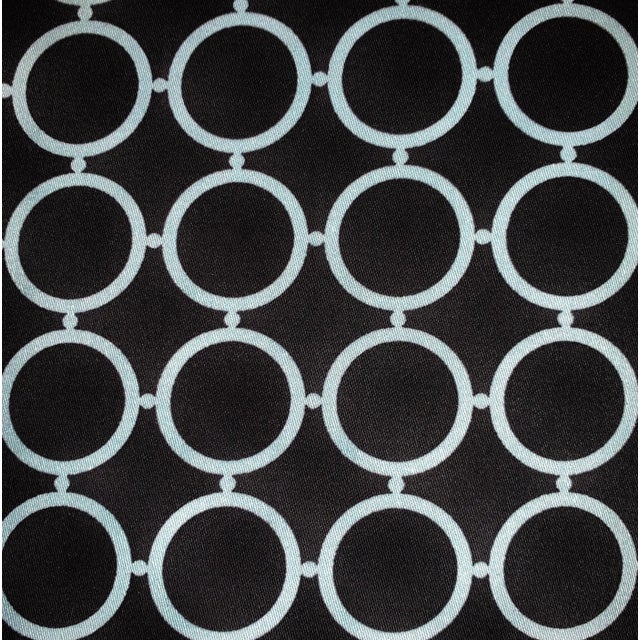 Textile Free Spirit Designer Vicki Payne Aqua & Black Circles Geometric Rings Fabric- 3.8 Yards For Sale - Image 7 of 7