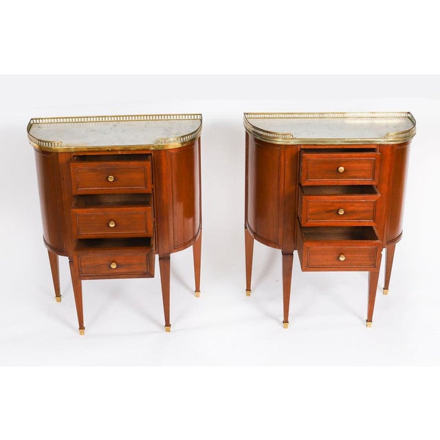 Antique French Louis XVI Revival Bedside Chests, 19th Century, Set of 2 For Sale - Image 13 of 18