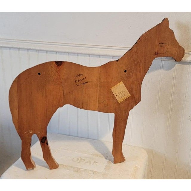 1980s 1980s Hand Carved Wood Signed Horse "Neil Korpinen" For Sale - Image 5 of 8