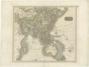 Antique Map of Asia, 1814
