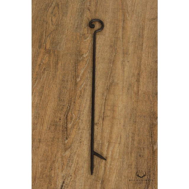 Black Rustic Custom Forged Iron Fireplace Set For Sale - Image 8 of 12