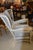 Vintage White Wicker Wing Back Arm Chair W/ Blue Cushions & Coil Sprung Seat For Sale - Image 9 of 18
