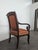 Restoration Style Mahogany Armchair with Curved Armrests and Orange Fabric For Sale - Image 6 of 11