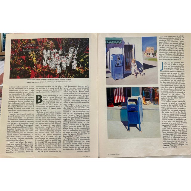 1990s Roger Mason – “Girl Looking at Ferris Wheel” (1990) | Oil on Canvas, 33″ × 30″, Framed For Sale - Image 17 of 18