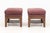 Burgundy Suede Upholstered Ottomans, Pair For Sale In New York - Image 6 of 6