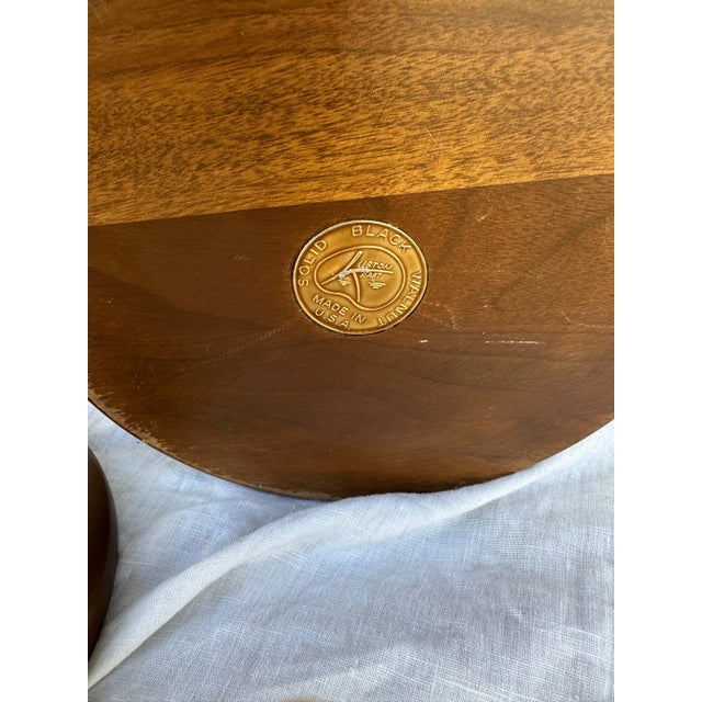 Wood Vintage Walnut Ice Bucket W/Tongues For Sale - Image 7 of 7