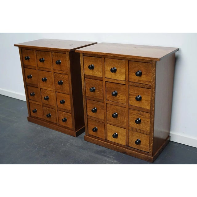 Vintage French Oak Apothecary Cabinet, 1930s For Sale - Image 10 of 17