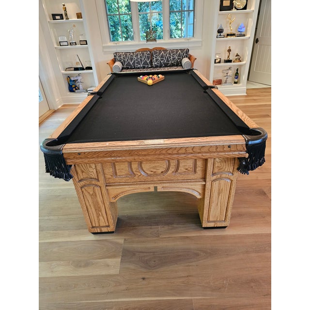 Golden West Billiards Oak Pool Table, Refinished, New Felt and Bumpers