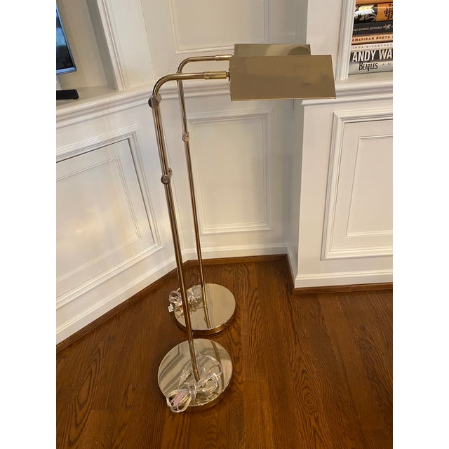 Traditional Brass Swing Arm Lamps Attributed to Visual Comfort - a Pair For Sale - Image 3 of 8