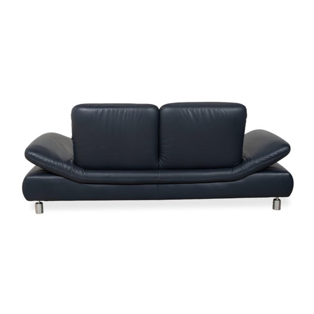 Blue Leather Rivoli Two-Seater Sofa with Manual Function from Koinor For Sale - Image 16 of 18