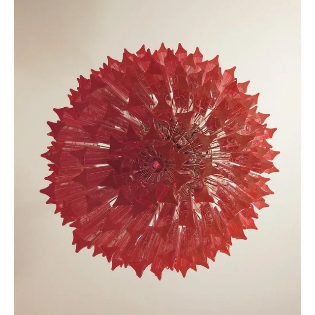 1980s Large Vintage Italian Murano Glass Chandelier, 1984 For Sale - Image 5 of 11