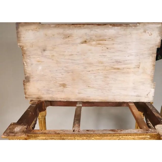Early 19th Century Neoclassical Gilt and Marble-Top Console Table For Sale In Boston - Image 6 of 8