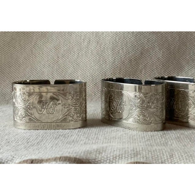 Set of Six English Double Silverplate Napkin Rings - Classical Elegance For Sale - Image 6 of 18