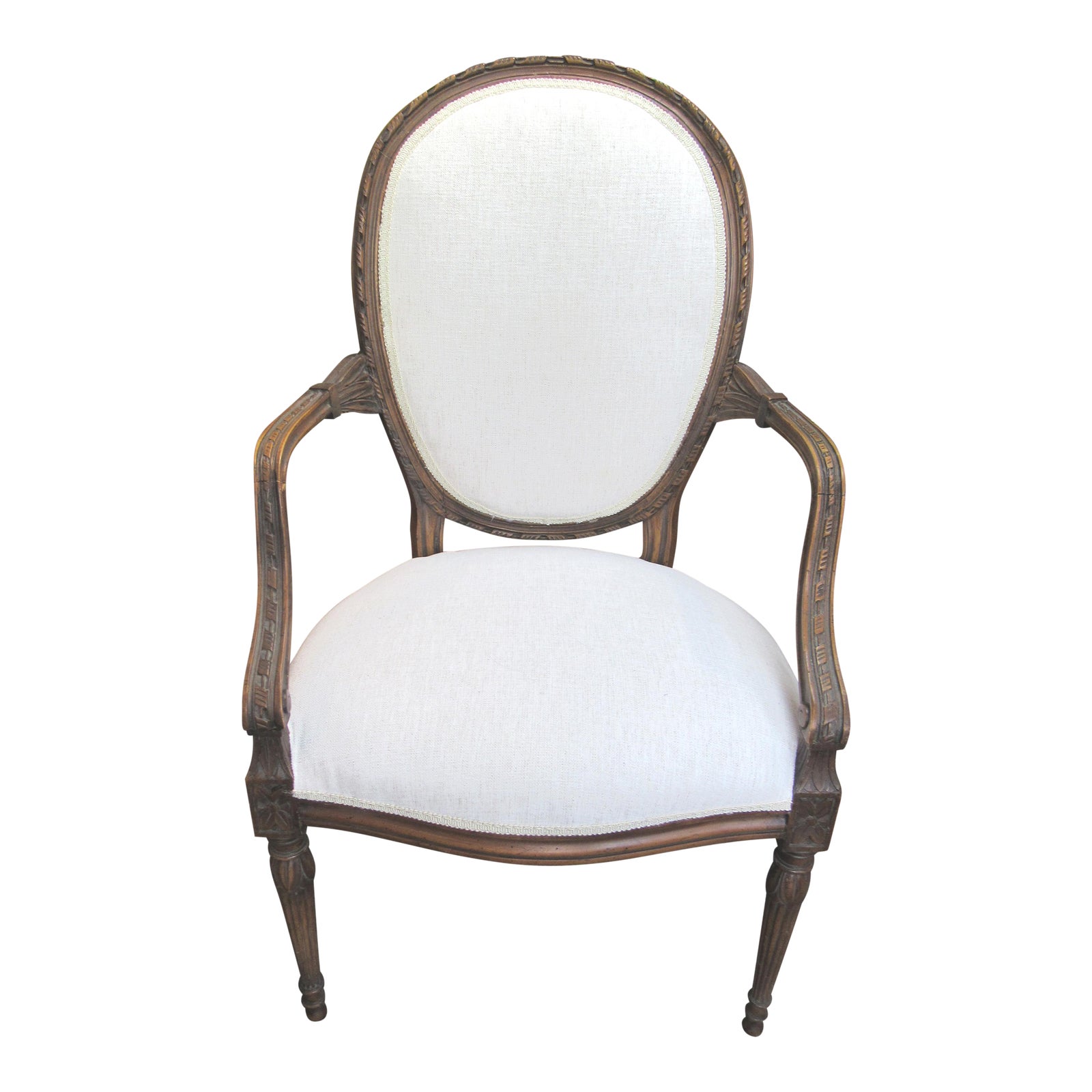 White French Style Cameo Back Arm Chair Chairish
