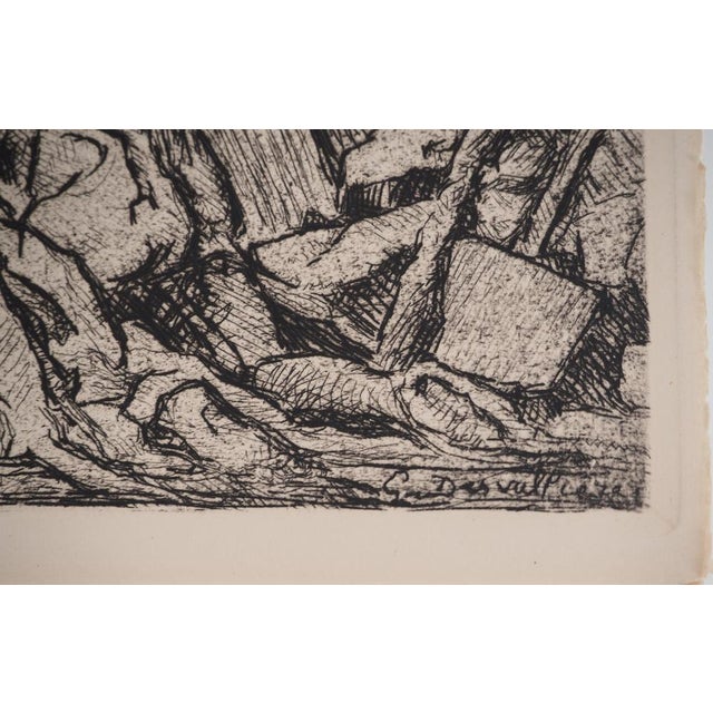 Hermine David, On the Roof of Notre Dame, Original Engraving For Sale - Image 5 of 6