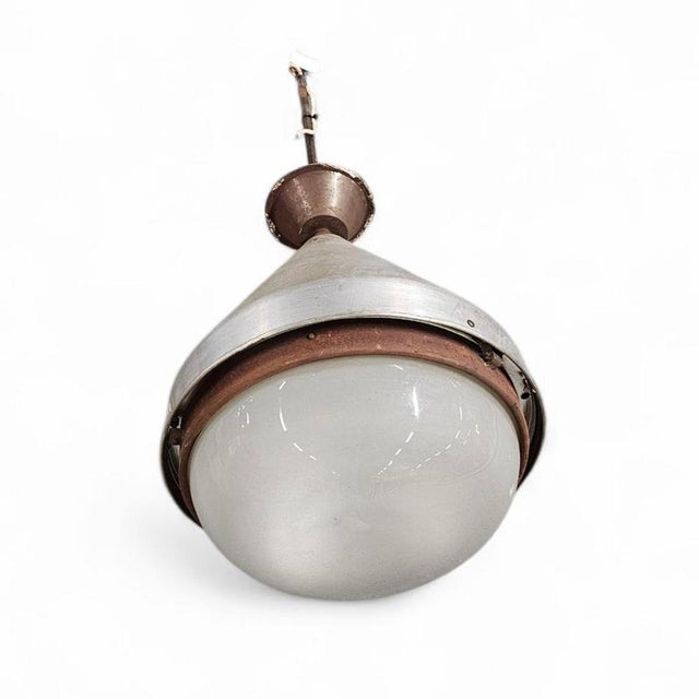 Industrial Large Industrial Aluminum Hanging Lamp, 1970s For Sale - Image 3 of 14