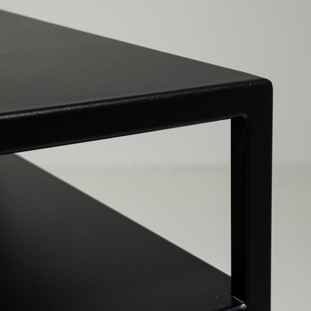 Modern Early 21st Century Poland Black Wood Side Table For Sale - Image 3 of 15