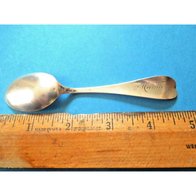 Early 1900s Whiting No. 5? Sterling Silver Chocolate Spoon - Engraved For Sale - Image 4 of 5