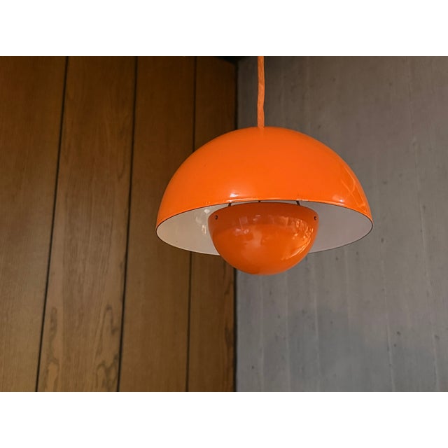 Orange Flower Pot Pendant Lamp by Verner Panton for Louis Poulsen, Denmark, 1960s For Sale - Image 8 of 14