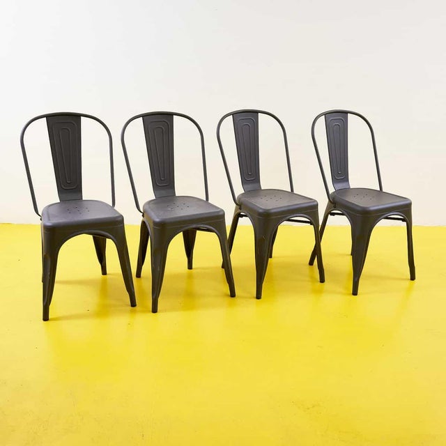 Industrial Style Metal Chairs, Set of 4 For Sale - Image 12 of 12