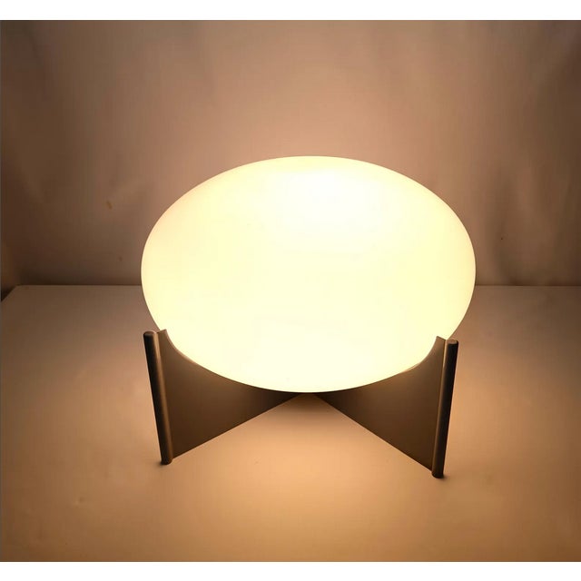 Mid-Century Modern German Table Lamp with Opaline Glass Shade, 1980s For Sale - Image 3 of 12